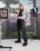 Asos Design Floral Puffer Jacket With Detachable Sleeves-multi