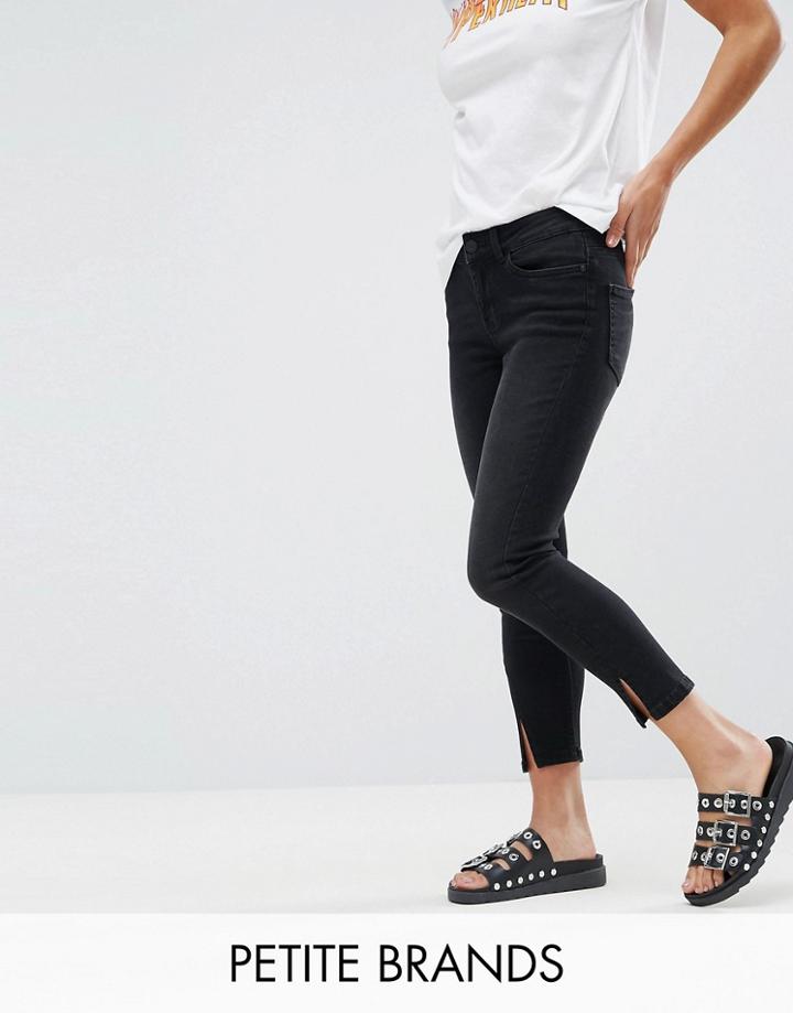 Noisy May Petite Twisted Seam Skinny Jean - Black