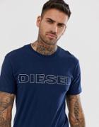 Diesel Logo Lounge T-shirt In Navy - Navy