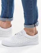 Asos Lace Up Sneakers In White With Perforation - White
