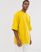 Noak Super Oversized Yellow T-shirt In Textured Fabric - Yellow