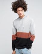 Asos Hoodie With Dip Dye In Gray Marl - Gray