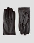 Dents Bath Leather Gloves With Cashmere Lining - Brown