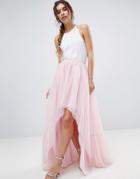 Asos High Low Hem Tulle Skirt - Pink