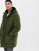 Asos Design Heavyweight Parka In Green