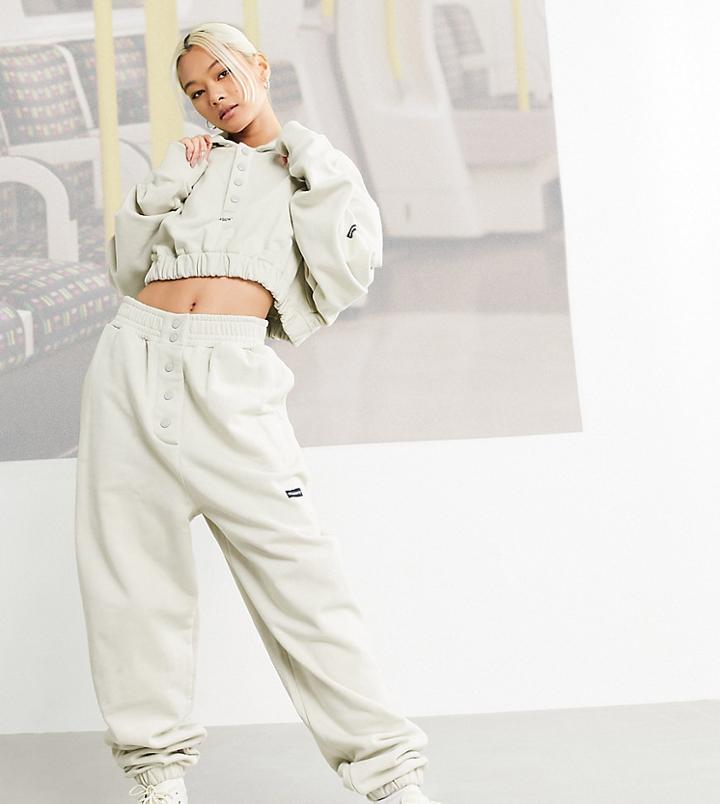 Collusion Snap Front Sweatpants In Stone Set-neutral