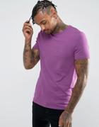 Asos Muscle Fit Crew Neck T-shirt In Purple - Purple