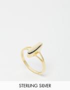Asos Gold Plated Sterling Silver Oval Ring - Gold