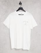 Selected Homme Organic Cotton T-shirt With A-ok Print In White