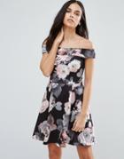 Jessica Wright Bold Floral Skater Dress - Navy