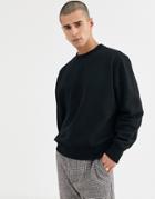 Weekday Oversized Albin Sweatshirt In Black - Black