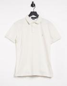 Polo Ralph Lauren Slim Fit Polo Player Logo Pique Shirt In Antique Cream
