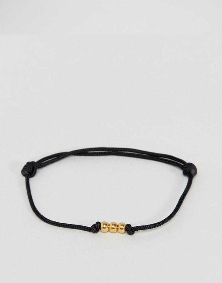 Mister Trio Single Wrap Bracelet In Black & Gold - Black