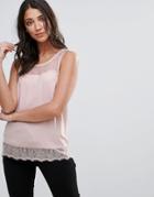 Only You Lin Lace Insert Tank Top - Pink