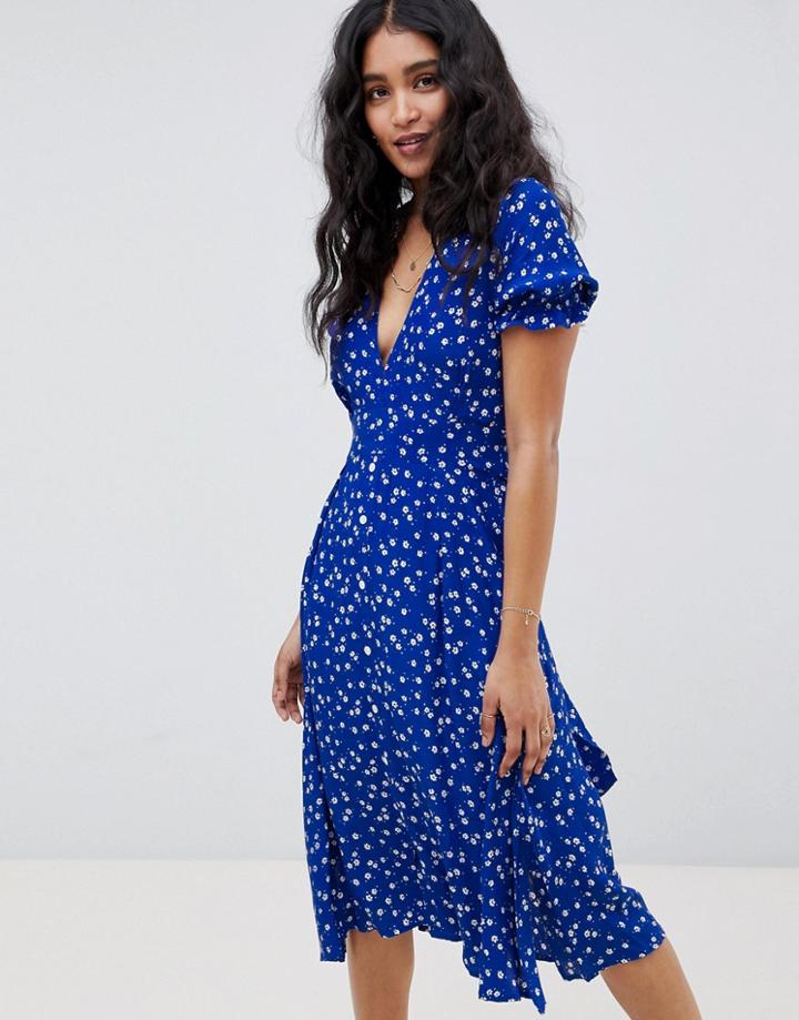 Faithfull Farah Midi Dress - Blue