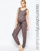 Asos Maternity Lounge Jumpsuit In Space Dye With Tie Waist - Multi