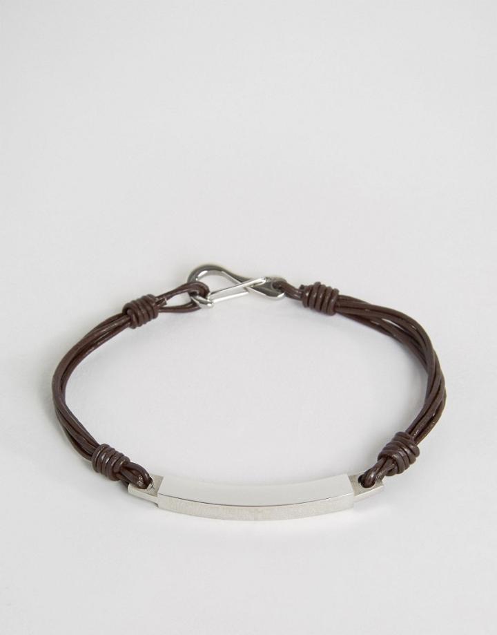 Seven London Cross Cord Bracelet In Brown - Brown