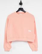 Pull & Bear Cropped Sweat In Peach - Part Of A Set-pink