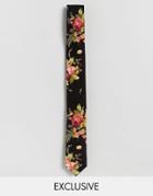 Reclaimed Vintage Inspired Floral Tie In Black - Black