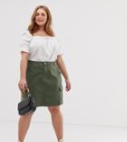 New Look Curve Cargo Skirt In Green - Green