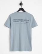Abercrombie & Fitch Back City Logo Print T-shirt In Light Blue