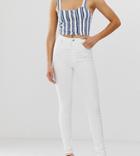 Monki Organic Cotton High Waist Skinny Jeans White