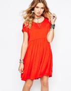 Gat Rimon Collie Smock Dress In Orange - Orange