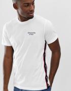 Abercrombie & Fitch Logo Tape Sleeve T-shirt In White - White