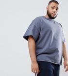 Asos Design Plus Heavyweight Oversized T-shirt With Raw Edge In Gray - Gray