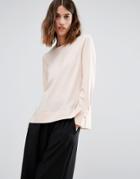 Warehouse Dipped Hem Blouse - Pink