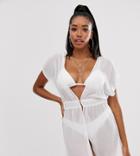 Peek & Beau Fuller Bust Exclusive White Chiffon Caftan