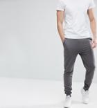 Asos Tall Skinny Joggers In Charcoal Marl - Gray