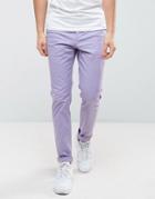 Asos Slim Chinos In Light Purple - Purple