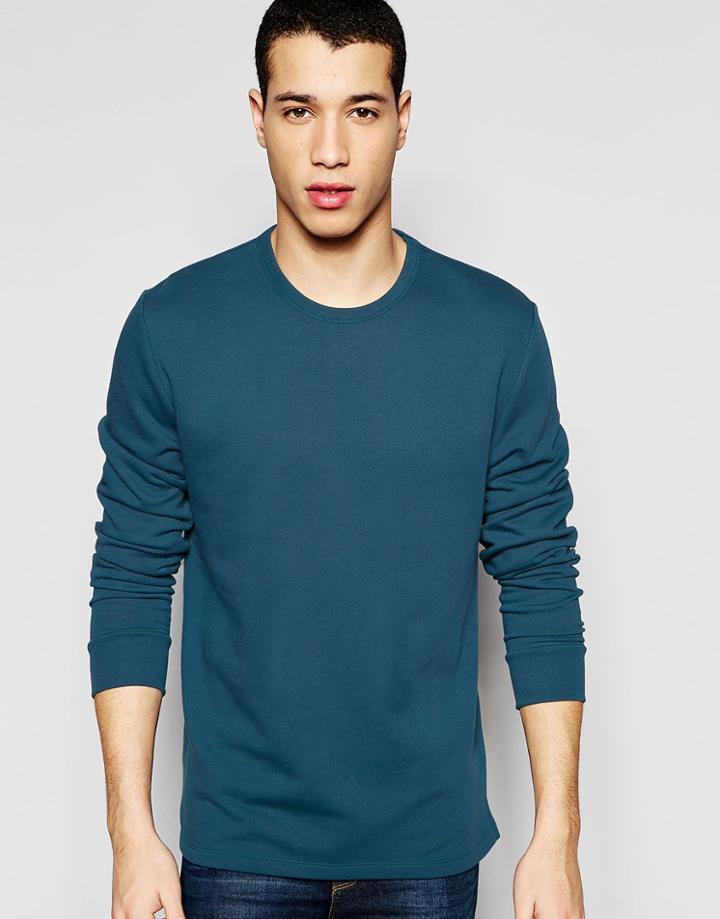 Asos Sweatshirt In Blue - Hague Blue