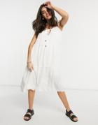 Rhythm Olivia Tiered Midi Dress-white