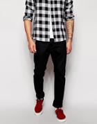 Edwin Jeans Ed-55 Relaxed Tapered Fit White Listed Black Selvage - Bla