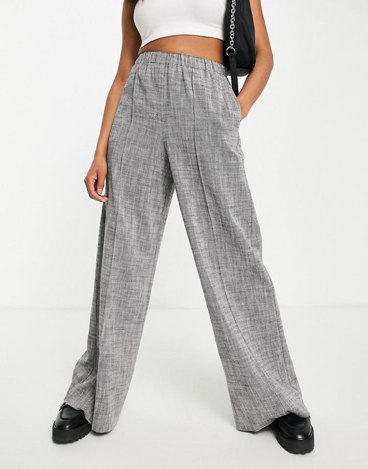 Topshop Fluid Wide Leg Pants In Gray