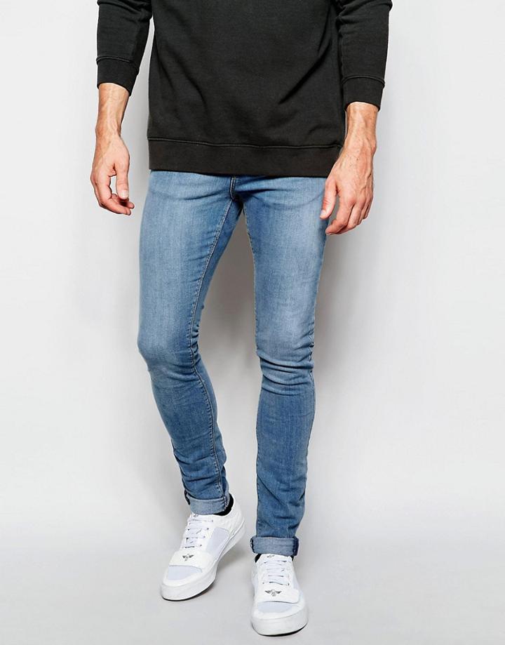 Pull & Bear Light Wash Super Skinny Fit Jeans - Blue