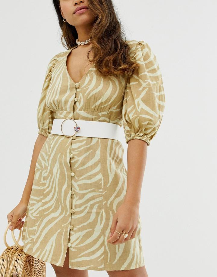 Asos Design Acetate Ring Waist And Hip Belt With Silver Buckle - White