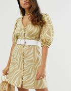 Asos Design Acetate Ring Waist And Hip Belt With Silver Buckle - White