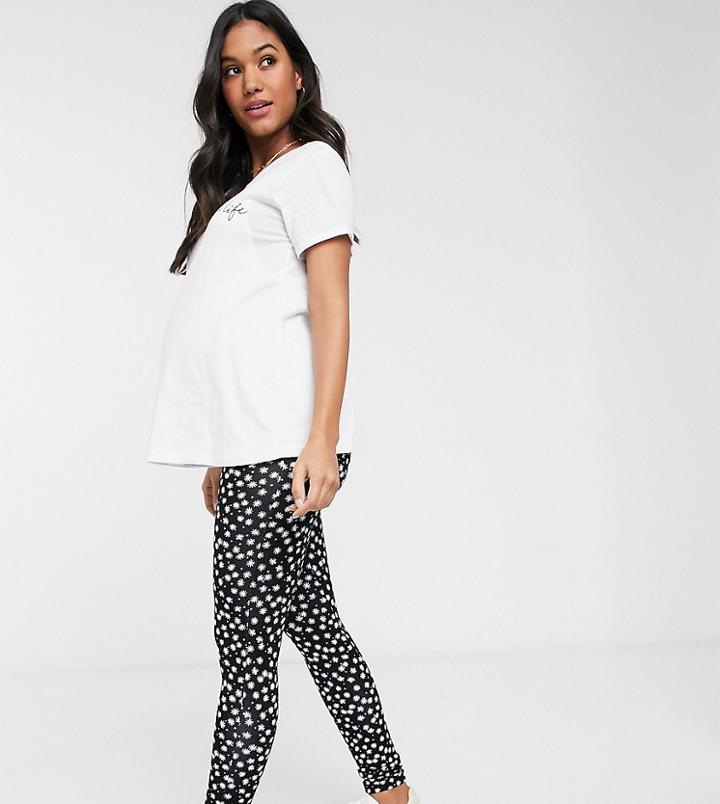 Asos Design Maternity Legging In Mini Ditsy Floral Print-multi