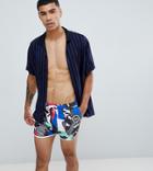 Hype Swim Shorts In Abstract Exclusive To Asos - Multi