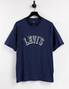 Levi's Relaxed Fit T-shirt In Navy With Collegiate Logo