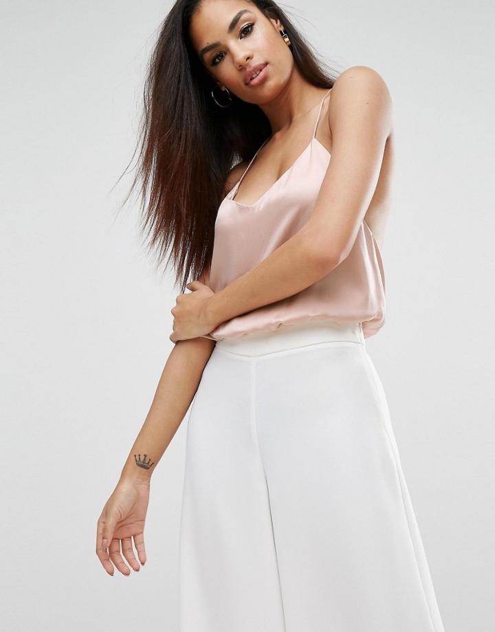 Kendall + Kylie Silk Draped Cami - Pink