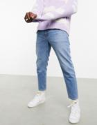 Asos Design Classic Rigid Jeans In 'less Thirsty' Wash In Light Blue