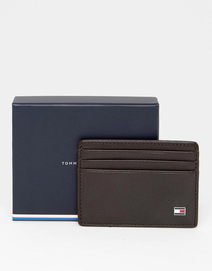 Tommy Hilfiger Eton Leather Cardholder In Brown