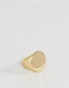 Asos Design Signet Ring In Gold - Gold