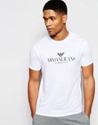 Armani Jeans T-shirt With Logo Print Regular Fit - White