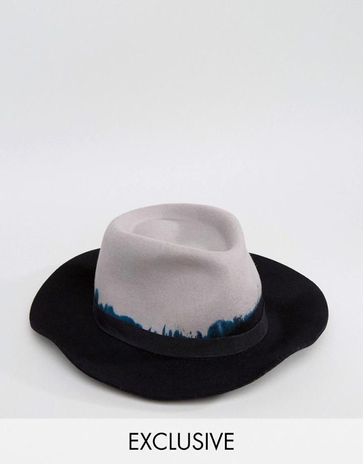 Reclaimed Vintage Inspired Structured Hat In Dip Dye Black - Black