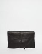 Asos Leather Tie Clutch Bag - Black